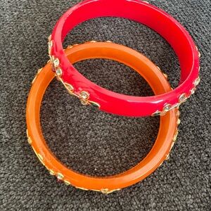 Red and Orange Embellished Bangles